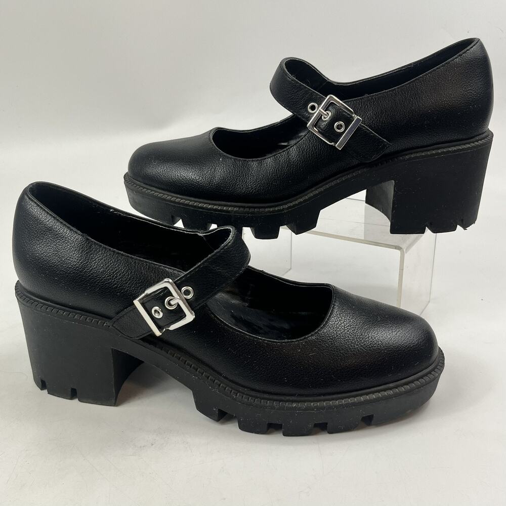 Dolce Vita Nebula Womens Mary Jane Shoes Size 8 Black Platform Chunky Lug Sole